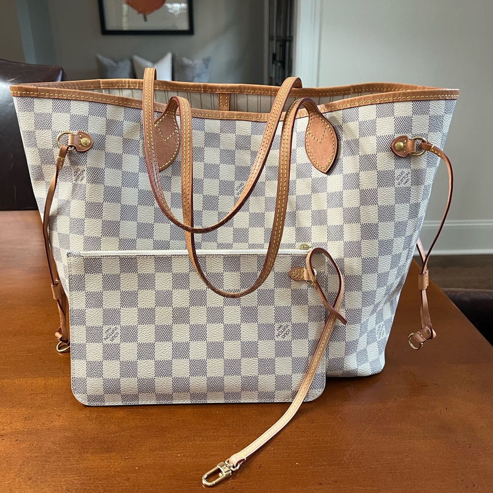 Authentic LV Damier Azur Neverfull MM